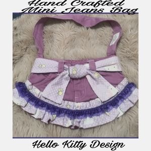 Hand Crafted Hello Kitty Design Denim Bag